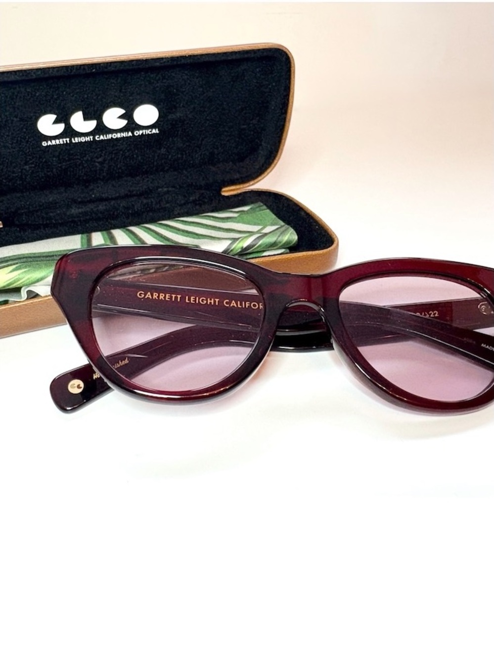 Garrett Leight Dottie Cat Eye Sunglasses Rose Tinted Women’s New